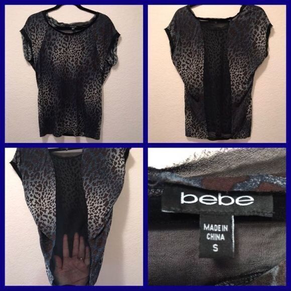 bebe Tops - NWOT. BEBE Leopard Top. Size Small. 100% Silk.